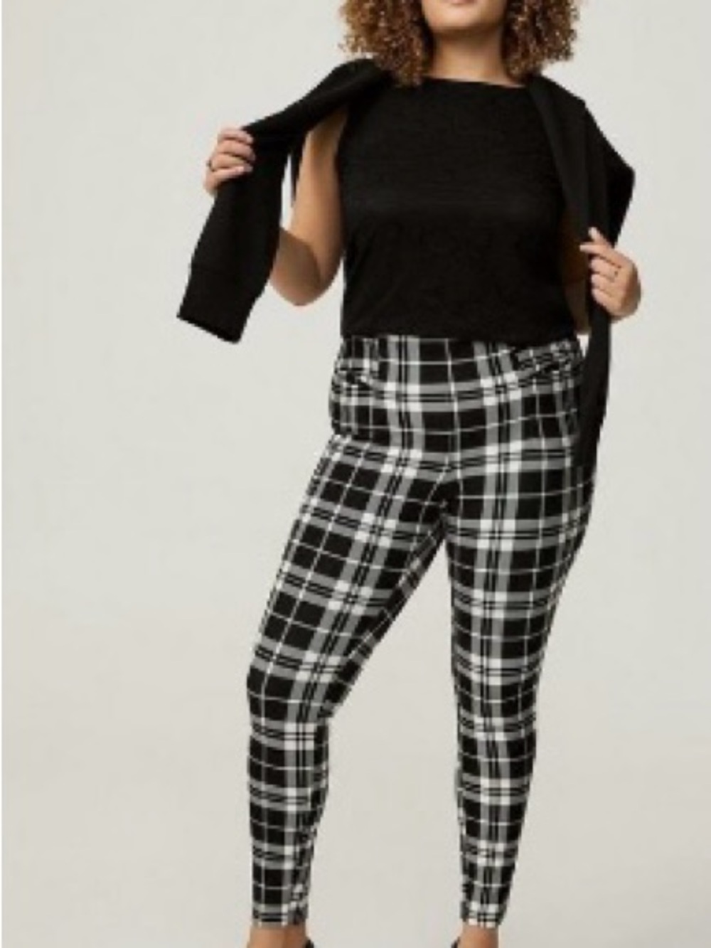 torrid Black and White Plaid Skinny Ponte Pants